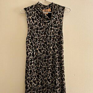 TORY BURCH Wool Leopard Sleeveless Dress Size Medium